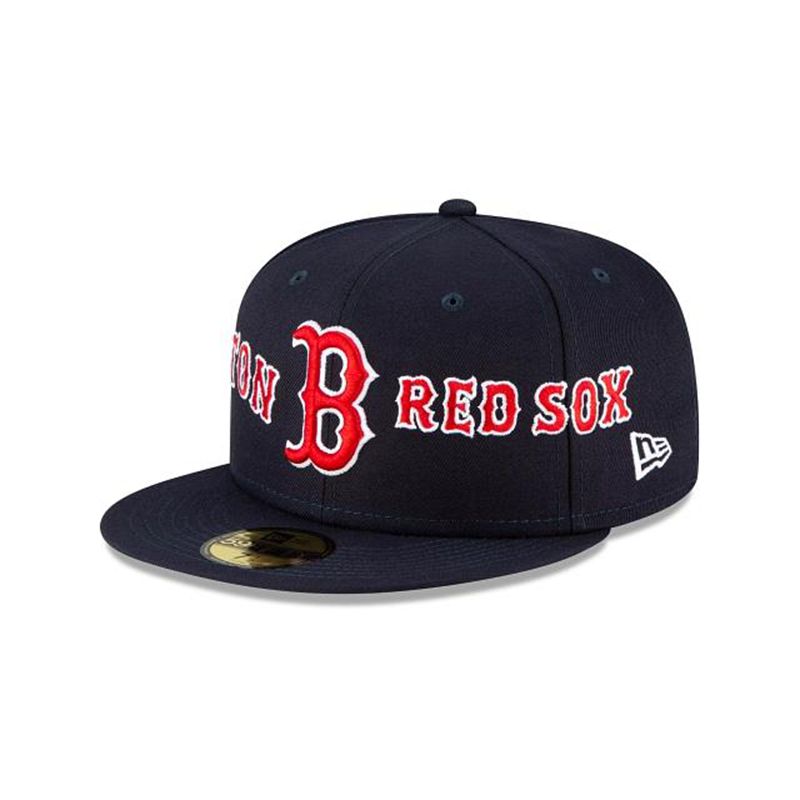 MLB Boston Red Sox Double 59Fifty Fitted (SWE1746) - Blue New Era Caps